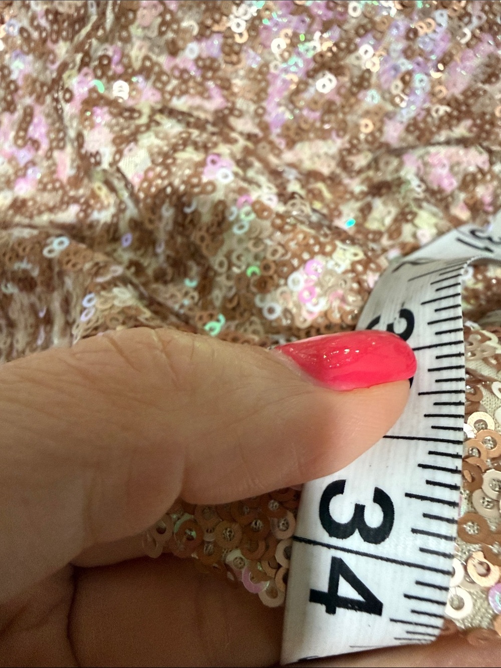 Dress the Population Rose Gold Sequined V-Neck Cap Sleeve Mini Dress - Picture 9 of 9